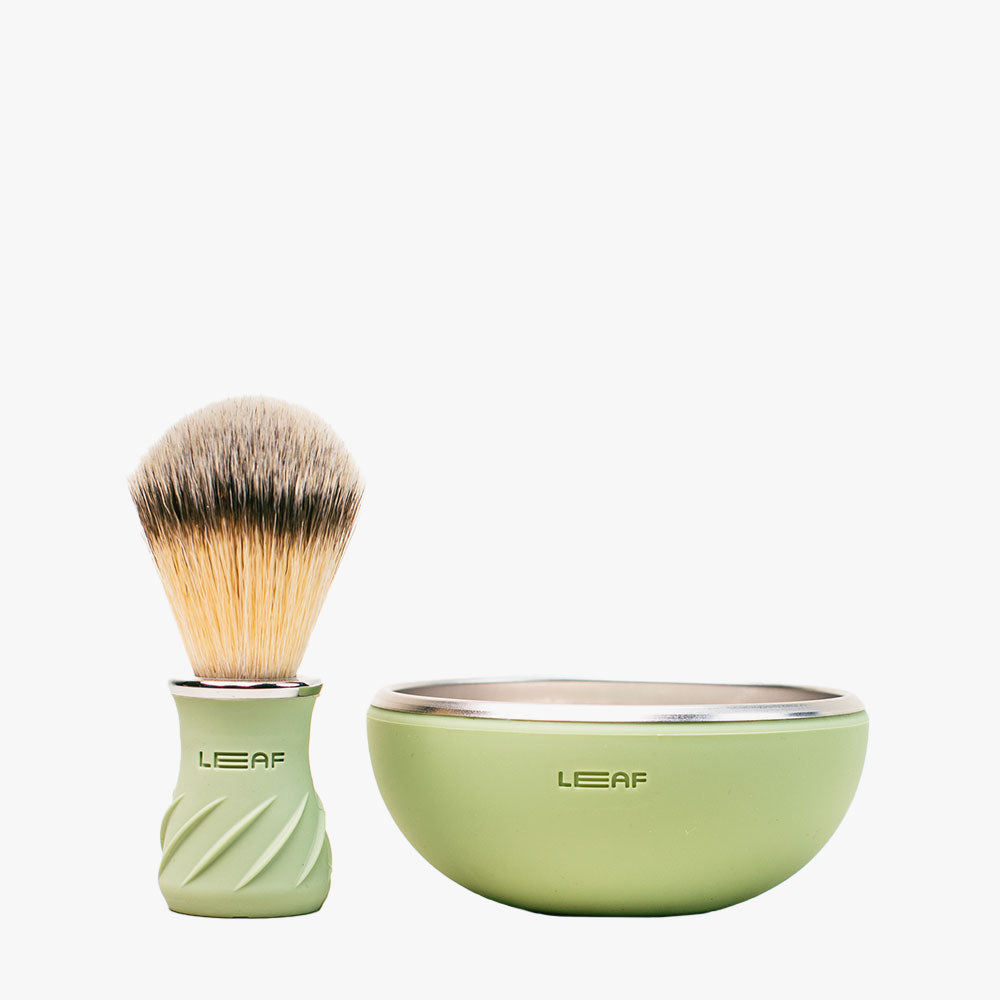 Shave Bowl & Brush Set – Sage