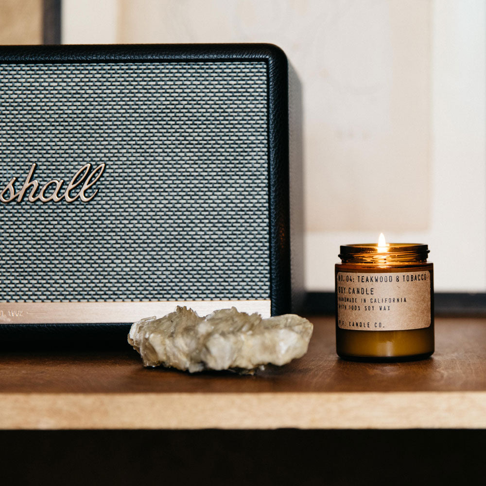 P.F. Candle Co. Teakwood & Tobacco – Soy Candle Mini Size