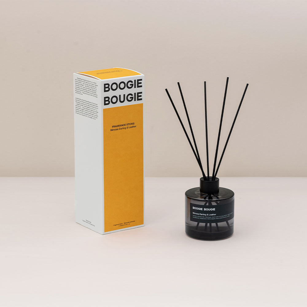 Boogie Bougie Mimosa Darling & Leather – Fragrance Sticks in der Duftnote Blumig, Holzig, Würzig