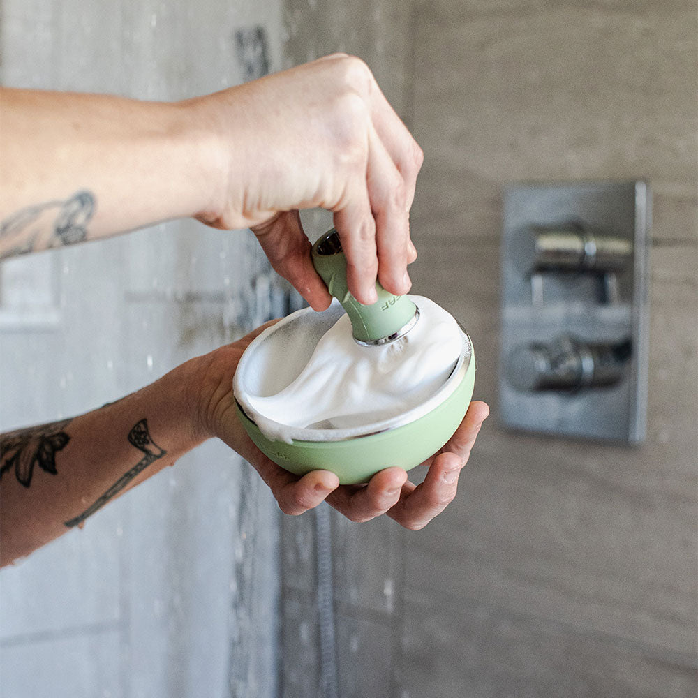 Shave Bowl & Brush Set – Sage