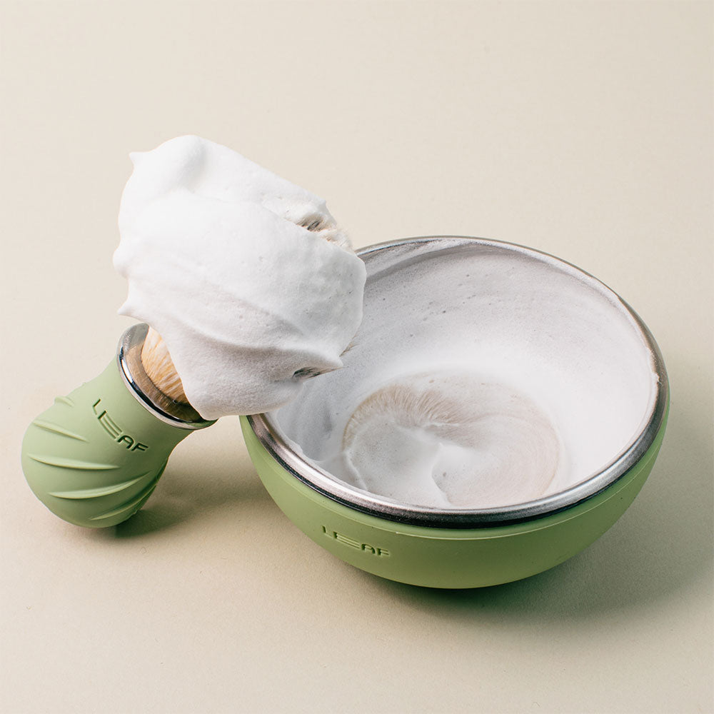 Shave Bowl & Brush Set – Sage