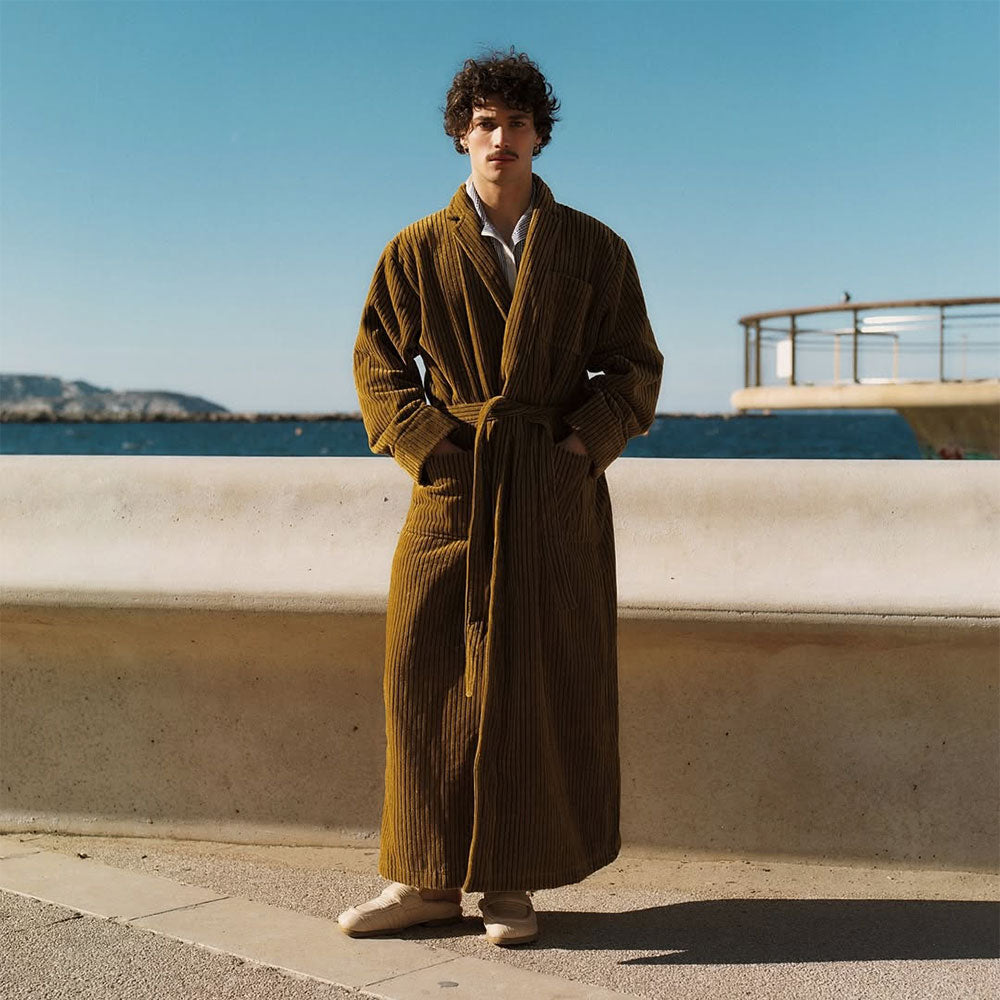Bademantel – Santiago Striped Velours Long
