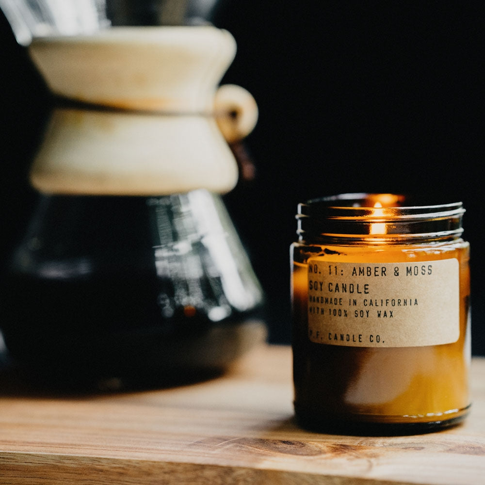 P.F. Candle Co. Amber & Moss – Soy Candle Standard Size